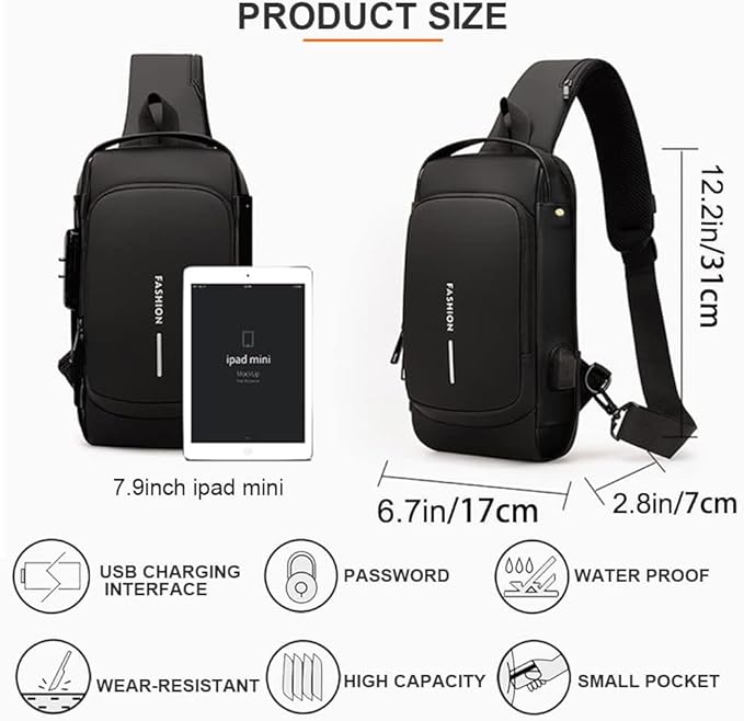 Anti-Theft Crossbody Sling Bag
