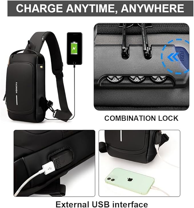 Anti-Theft Crossbody Sling Bag